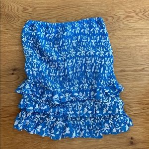 Vici dolls blue white floral skirt